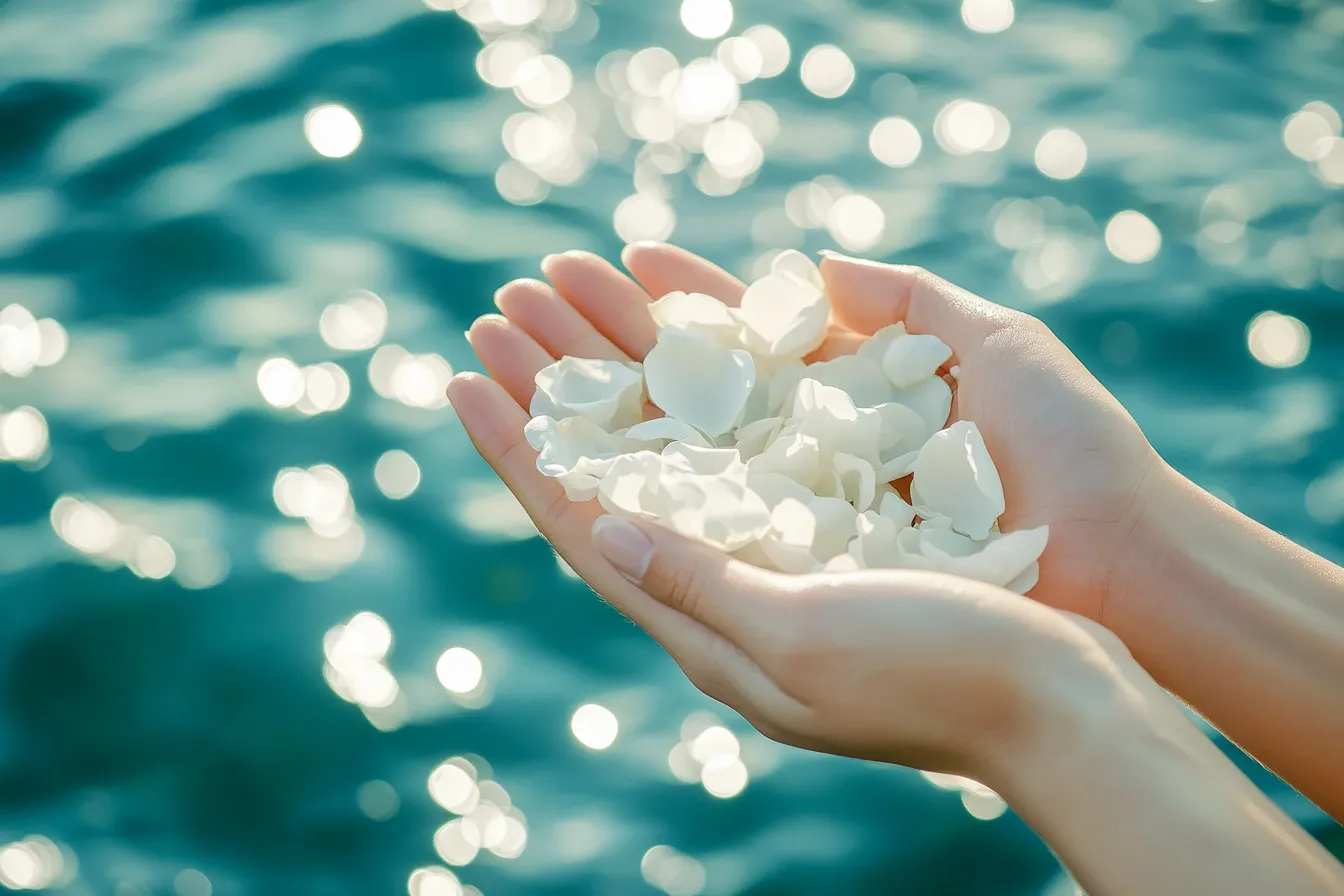 花びらを海へ — 海洋散骨